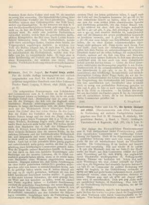 327-328 [Rezension] Dillmann, August, Der Prophet Jesaja erklärt. 6., umgearbeitete Auflage von Rudolf Kittel