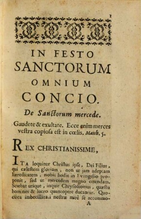 Conciones R. P. Ludovici Bourdaloue : Habitae per Adventum Coram Christianißimo rege Ludovico XIV, 1