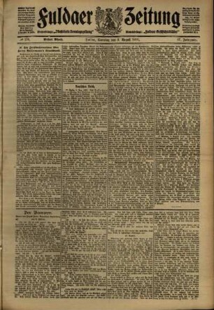 Erste Ausgabe vom Samstag, den 06. August 1910.