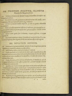 De Tribunis Peditum, Illorum Vicariis & Decurionibus.