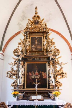 Deutschland. Niedersachsen. Otterndorf. Evangelische Kirche Sankt Severi. Barock Altar. 15 und 16 Jahrhundert
