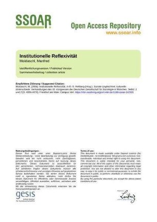 Institutionelle Reflexivität