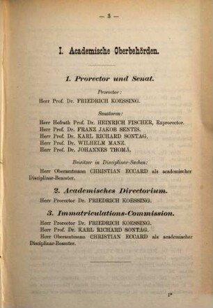 Verzeichnis der Behörden, Lehrer, Anstalten, Beamten und Studierenden der Badischen Universität Freiburg. 1876/77. WH