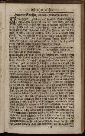 Hertzens-Seuffzer, um rechte Andacht zu beten.