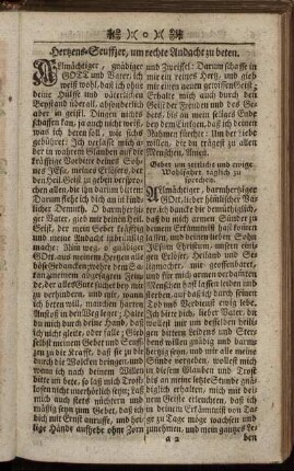 Hertzens-Seuffzer, um rechte Andacht zu beten.
