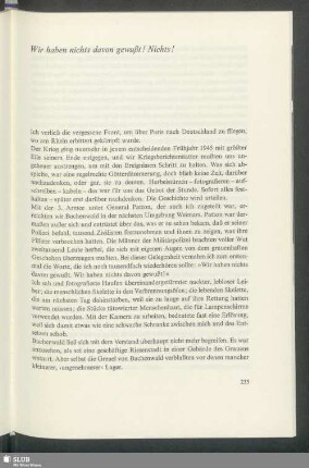 Wir haben nichts davon gewußt! Nichts