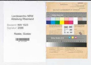 Entnazifizierung Gustav Raabe , geb. 05.10.1905 (Postbauinspektor)