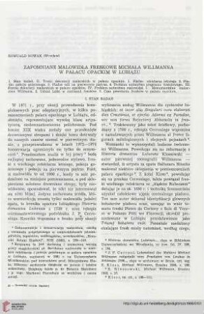 14: Zapomniane małodwidła freskowe Michała Willmanna w pałacu opackim w Lubiążu