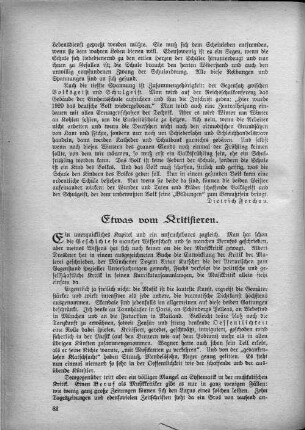 Etwas vom Kritisieren.