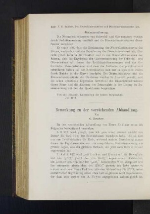 Bemerkung zu der vorstehenden Abhandlung