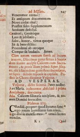 147-163, Ad Vesperas.