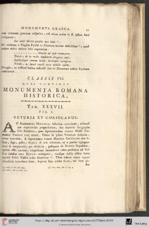 Classis VII, quae continet Monumenta Romana Historica