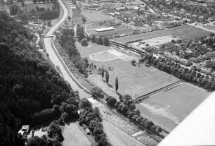 Freiburg: Dreisam und Strandbad, von Norden