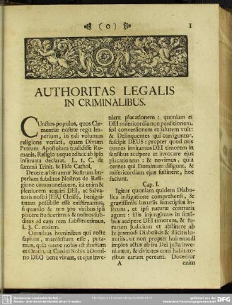 Authoritas Legalis In Criminalibus