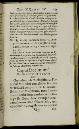 Caput Decimum De Sybditis Et Eorum Officio.