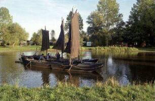 Worpswede: Moorlandschaft Hamme mit Moorseglern, bei Worpswede