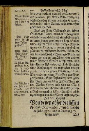 Das VII. Capitel. Von denen ... Reichs-Conventen