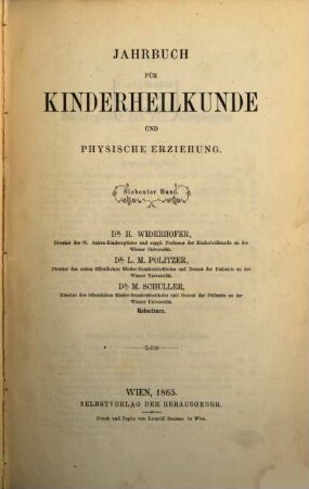 Jahrbuch für Kinderheilkunde und physische Erziehung. 7. 1864