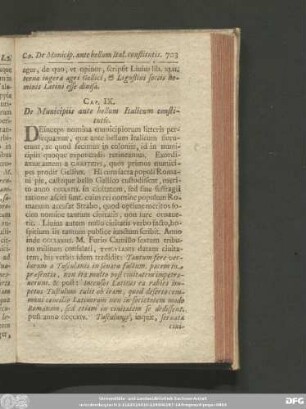 Cap. IX. De Municipiis ante bellum Italicum constitutis.