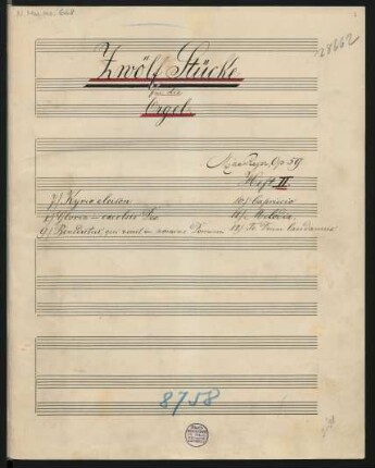 6 Organ pieces; org; op.59