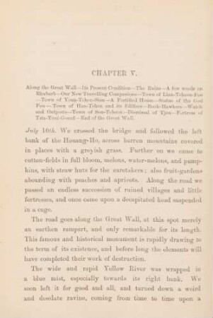 Chapter V. Along the Great Wall ...