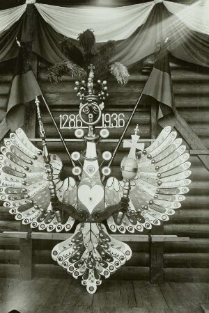 Dresden, Vogelwiese: Abschießvogel (650-Jahrfeier)