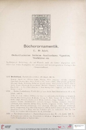 Bücherornamentik (Nr. 3357 - 3375)