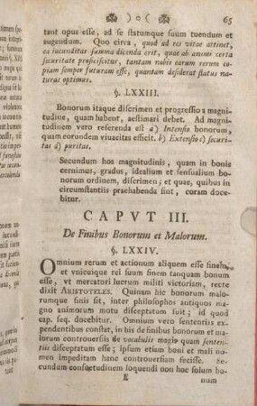 Capvt III. De Finibus Bonorum et Malorum.