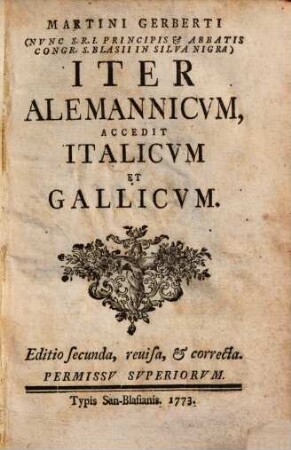 Iter Alemannicum, accedit Italicum et Gallicum