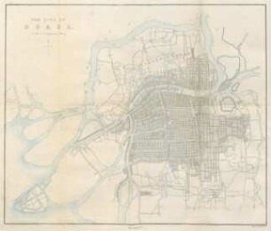 The city of Osaca, from a Japanese map