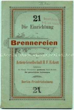 Die Einrichtung von Brennereien