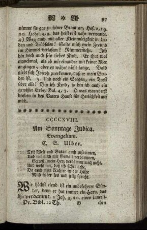 CCCCXVIII. Am Sonntage Judica. Evangelium.