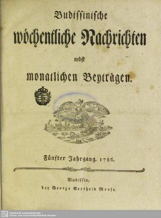 1786: Budissinische wöchentliche Nachrichten