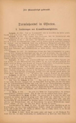 [III.] Terminhandel in Effecten