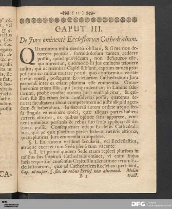 Caput III. De Jure eminenti Ecclesiarum Cathedralium.