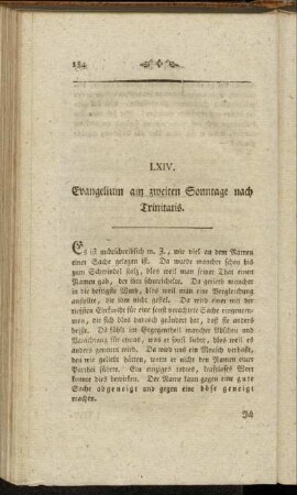 LXIV. Evangelium am zweiten Sonntage nach Trinitatis.
