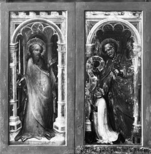 Zwei Altarflügel mit Heiligen