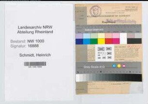 Entnazifizierung Heinrich Schmidt, geb. 07.04.1893 (Schreiner)