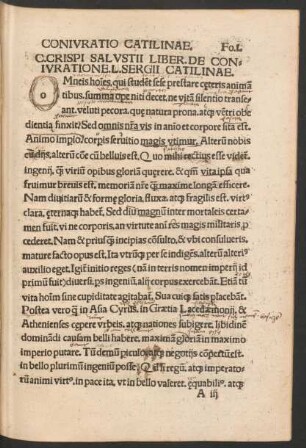 C. Crispi Salustii Liber. De Coniuratione. L. Sergii Catilinae.