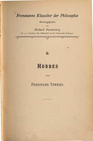 Hobbes : Leben und Lehre