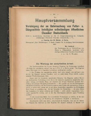 Die Wertung der analytischen Arbeit.