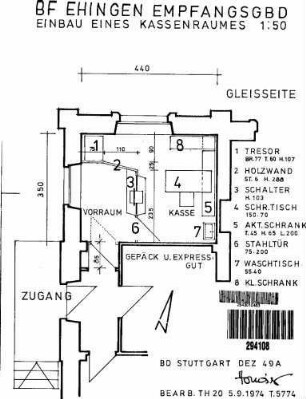 Ehingen (Donau): Einbau eines Kassenraumes Empfangsgeb.