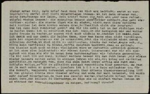 lieber armer tull, dein brief heut morg hat mich arg bedrückt...