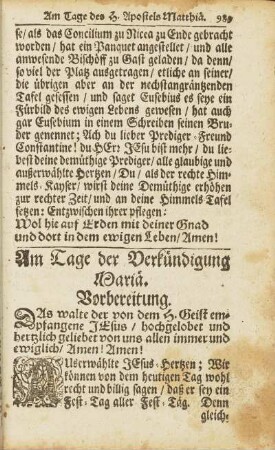 Am Tage der Verkündigung Mariae.