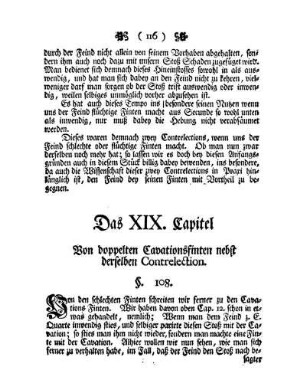 Das XIX. Capitel Von doppelten Cavationsfinten nebst derselben Contrelection