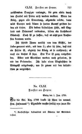 No. CLXI. Forster an Heyne