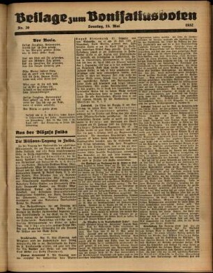 Zweite Ausgabe vom Sonntag, den 15. Mai 1932.