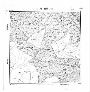 Kartenblatt NW XVIII 23 Stand 1835