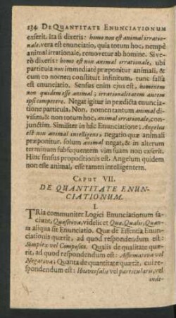 Caput VII. De Quantitate Enunciationum.