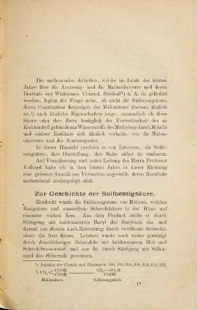 Beiträge zur Kenntniss der Sulfoessigsäure : Inaugural-Dissertation